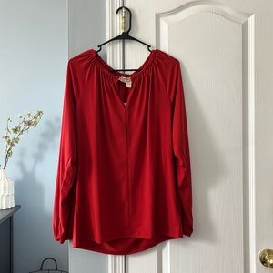 NWT Michael Kors Red Chain Keyhole Top